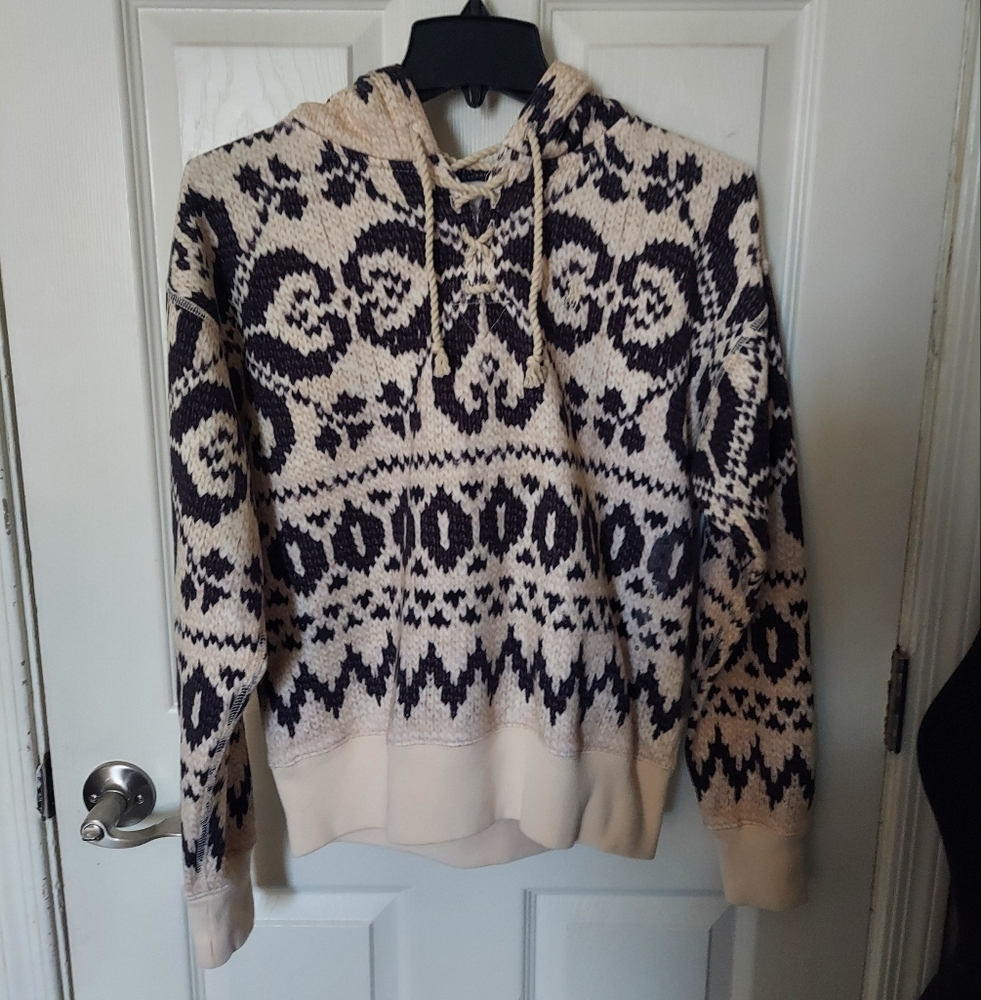 Polo Ralph Lauren Fair Isle Hooded Sweater Size S